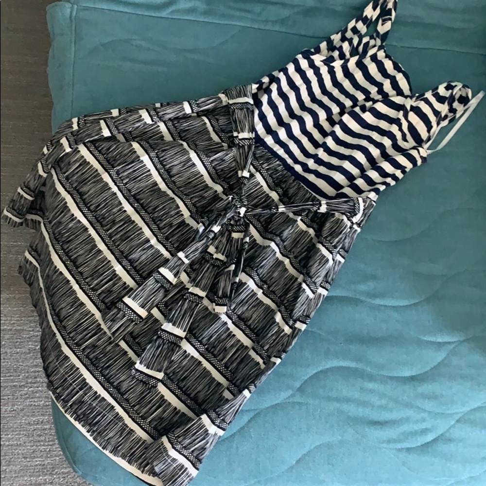 Striped zip-front dress